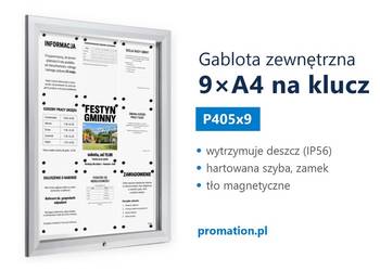 Gablota informacyjna zewnętrzna - solidna - do urzędu, szkoły, sądu