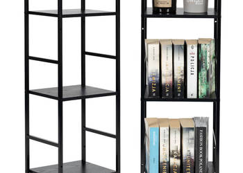 Regał drewniany nowoczesny metalowa rama LOFT 3 półki czarny ModernHome