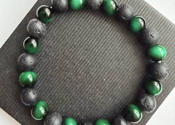 Bransoletka damska z lawy i ceramiki na prezent