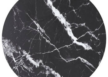 Blat do stołu czarny Ø30x08 cm szkło ze wzorem marmuru WM-322261
