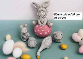 Zajączek królik króliczki gipsowe figurki wielkanocne dekoracja