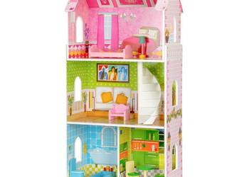 Wysoki drewniany domek dla lalek verII + mebelki ECOTOYS