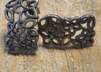 Stare srebrne kolczyki ażur ,kwiatek ..vintage