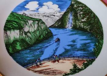 Talerz kolekcjonerski Fiordy porcelana Norwegia