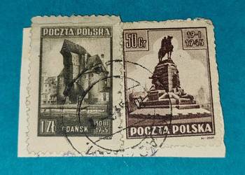 Znaczek Gdańsk i Zabytki Krakowa 1945r Starocia