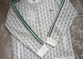 Bluza rozpinana męska Lacoste Monogram - ciepła wygodna biała XXL