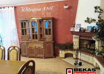 Komoda Dąb Promocja BEKAS Komplet Mebli Witryna 180` Stół 8szt.Krzeseł