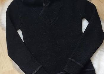 Sweter męski Ce&Ce z wysokim golfem kolor czarny rozmiar S/M z wełną