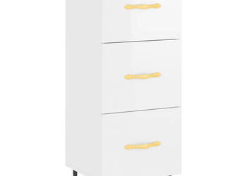 Szafka biała połysk 345x34x90 cm materiał drewnopochodny WM-828582