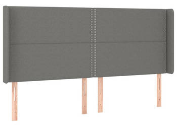 Zagłówek uszak ciemnoszary 203x16x118/128 cm tkanina WM-3119463
