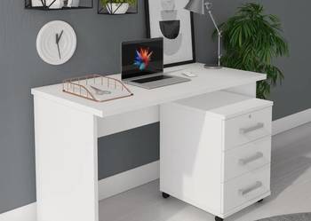 Biurko 138x60x76 (białe) Nowe (dostępne bez kontenerka)