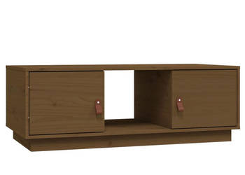 Stolik kawowy miodowy brąz 100x50x35 cm lite drewno sosnowe WM-818268