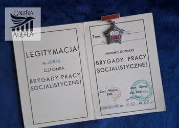 Odznaka Brygady Pracy Socjalistycznej + dokument