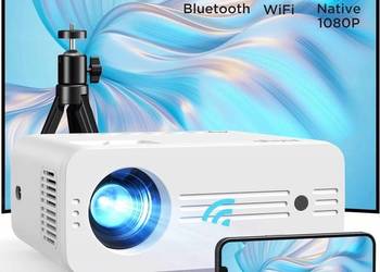 PROJEKTOR FULL HD AKIYO 07 9000 LUMENÓW BLUETOOTH WI-FI ZE STATYWEM