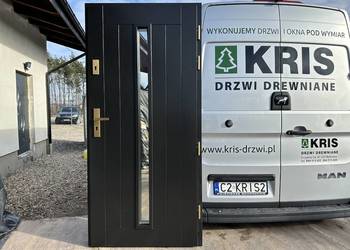 Drzwi zewnętrze drewniane czarne 9017 CAŁA POLSKA 300 OFERT