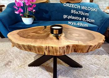 Stolik kawowy 90x70cm PIĘKNY OKAZ LIVE EDGE