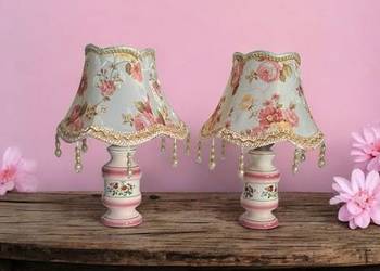 dwie porcelanowe włoskie lampki nocne vintage