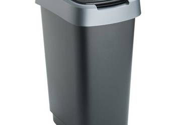 3x Kosz na śmieci 25l czarny bez pokrywy