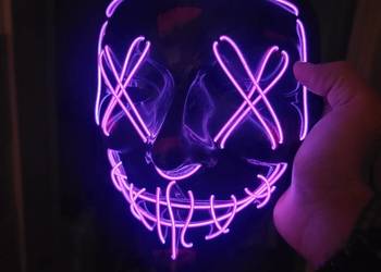 Dwie maski led neonowe hallowen