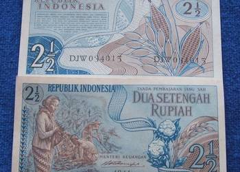 INDONEZJA 2 1/2 RUPIA 1961 Kolekcjonerski Banknot 1 szt UNC
