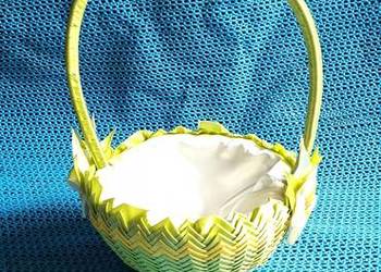 Koszyk wielkanocny okrągły zielony