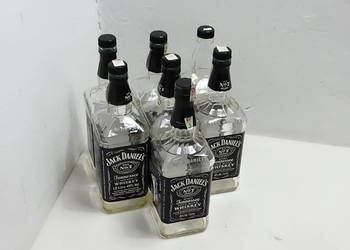 Puste Butelki Jack Daniel's 1L Zestaw 7 Sztuk Old No 7 DIY Dekoracja Szkło