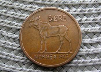 Norwegia 5 Ore 1962r