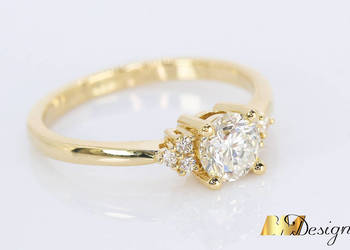 Delikatny pierścionek z diamentami – diament 0,50 ct, certyfikat GIA