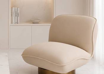 Fotel wypoczynkowy glamour welurowy Monte Cream Velvet