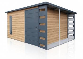 Domek Schowek Ogrodowy z wiatą 4.5x3m drewnopodobny Winchester PREMIUM Kalisz