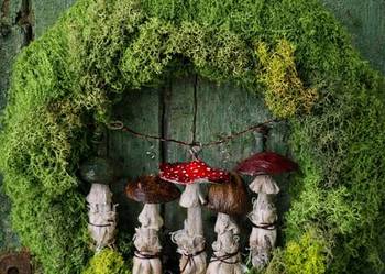 Wianek na drzwi dekoracja ścienna grzybki