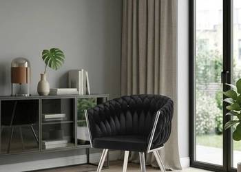 Czarne Krzesło Tapicerowane Rosa Chrom, Wysyłka 24H, Dostawa 0zł!