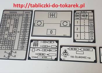 Tokarka TOS MN-80 Tabliczka Tabliczki Tabela Gwintów