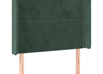 Zagłówek uszak ciemnozielony 93x16x118/128 cm aksamit WM-3119479