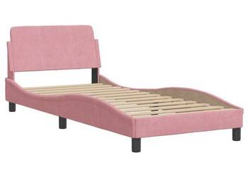 vidaXL Rama łóżka z zagłówkiem, Dover, różowa 90x200cm aksamitna(SKU:373117