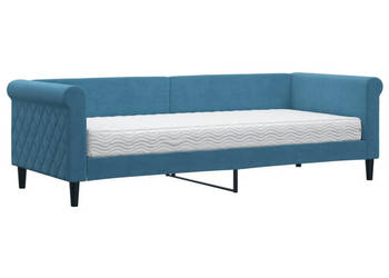 Sofa z materacem do spania niebieska aksamit 80x200 cm WM-3197739