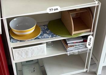 Regał metalowy biały 77x29x82 cm - 4 półki