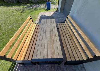 Zestaw ogrodowy drewniany loft stół ławki ławka meble ogrodowe HIT