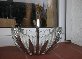 stary szklany kosz sygnowany