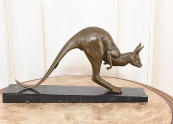 Skaczący Kangur Australijski - Figura z Brązu - Sygnowana