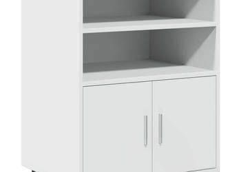 Szafka na kółkach biała 60x48x81 cm materiał drewnopochodny WM-853164