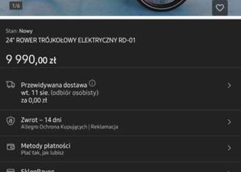 Rower riksza elektryczy 26cali