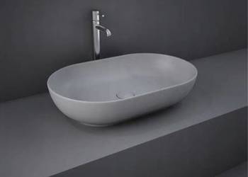 Umywalka nablatowa owalna 55x35 cm szary mat Feeling RAK Ceramics