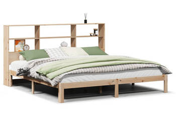 Łóżko z regałem bez materaca lite drewno sosnowe 180x200 cm WM-3322568