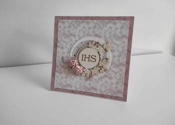 Kartka ręcznie robiona Komunia Święta handmade 4