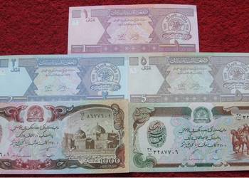 AFGANISTAN Kolekcjonerskie Banknoty Zestaw - 5 sztuk UNC