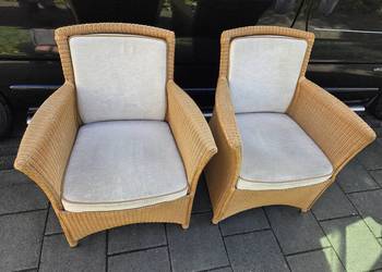 Krzesła do jadalni / na taras Lloyd Loom Rattan 2 szt. Super Jakość Ładne
