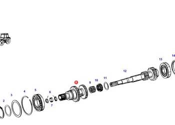 Wałek skrzyni Fendt 28/32 wielowypust 22z