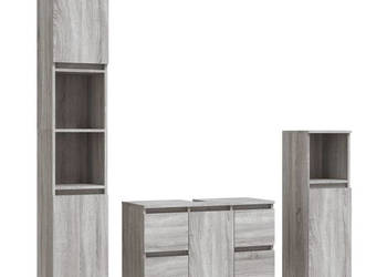 3-częściowy zestaw mebli łazienkowych szary dąb sonoma WM-3185611