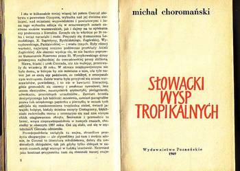 (6088) SŁOWACKI WYSP TROPIKALNYCH – MICHAŁ CHOROMAŃSKI